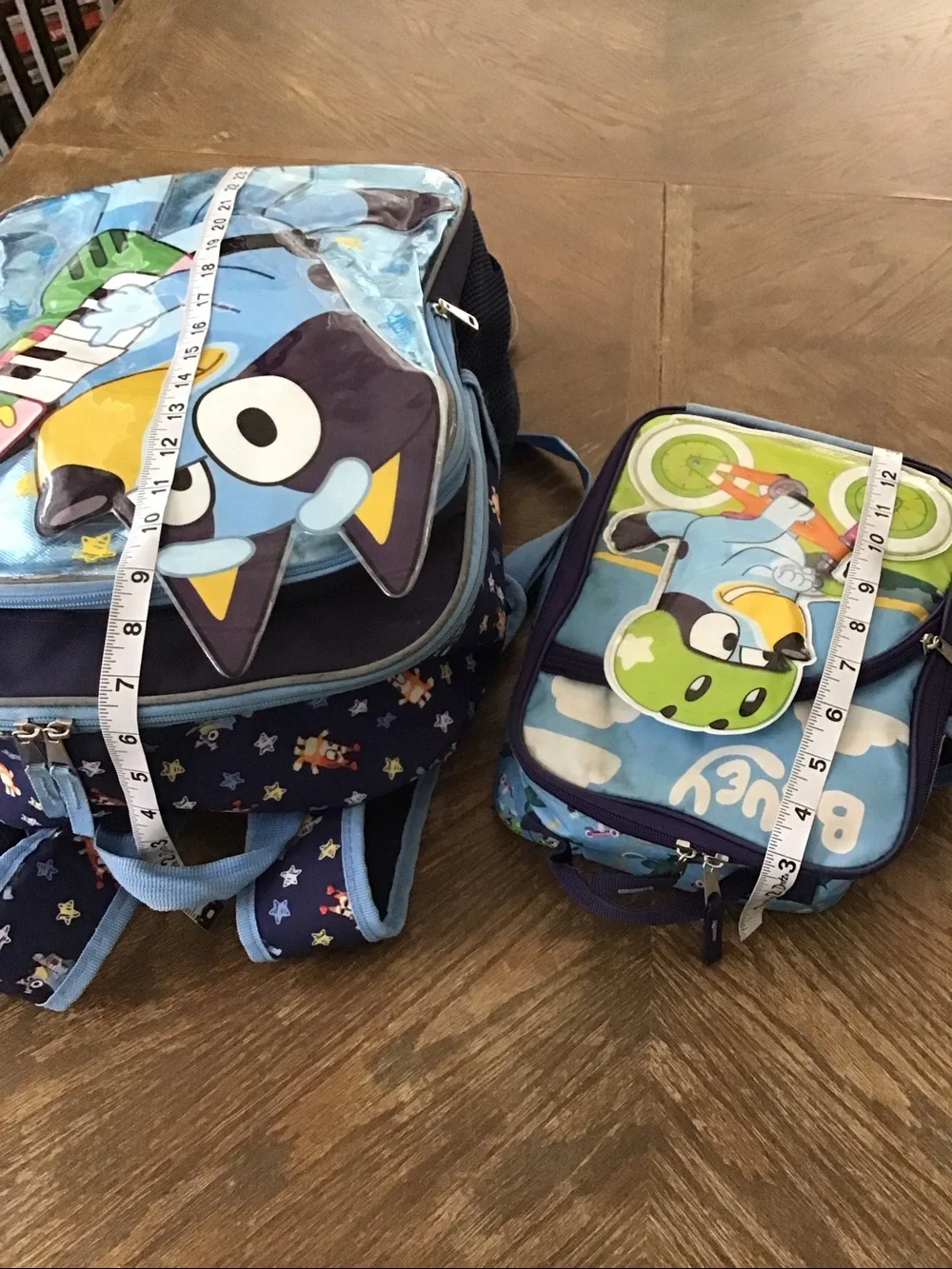 Bluey backpack full size, and lunch box